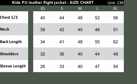 Fostex Garments Kids PU leather flight jacket